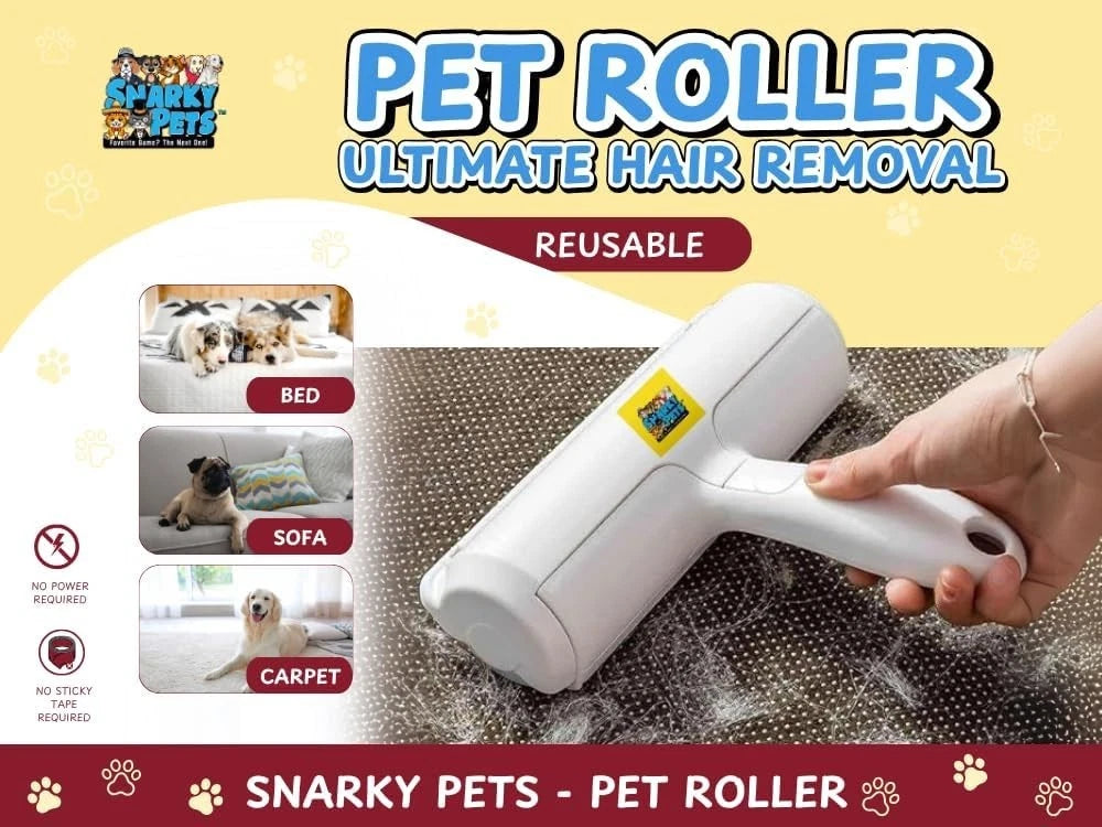 Pet Hair Remover Roller – Reusable Lint Brush for Dog & Cat Fur, Couch Carpet