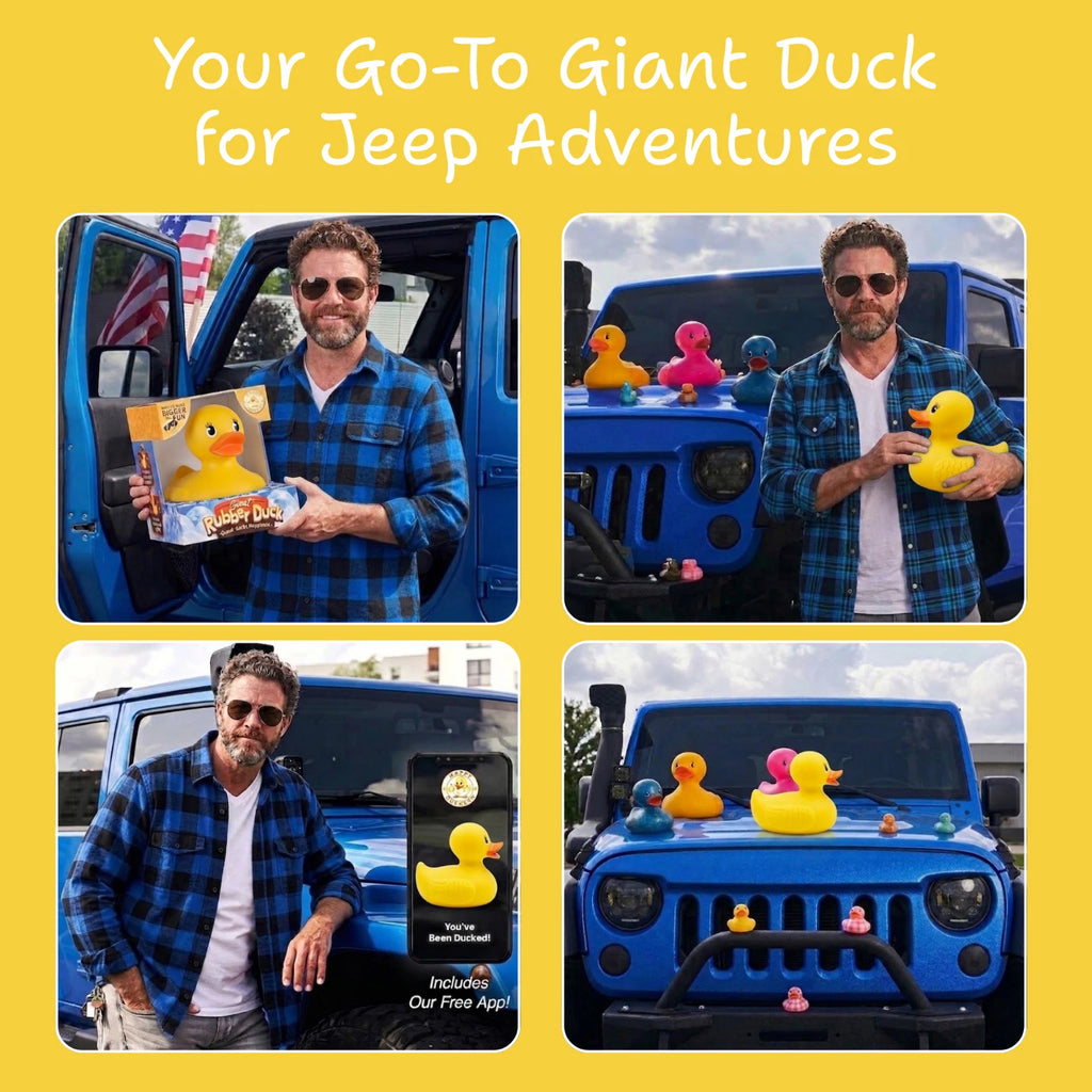 Giant Rubber Duck 10.5" Classic Yellow Jeep Ducking Bath Toys Duckies w/ Giftbox