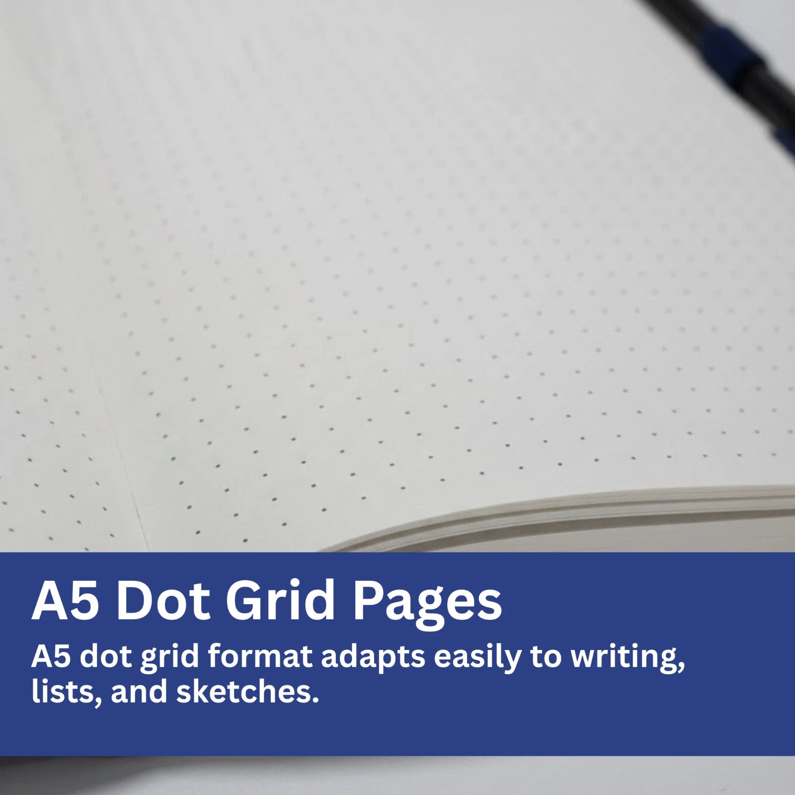 Thotical A5 Dot Grid Journal Hard Cover, Navy Blue - 192 Pages