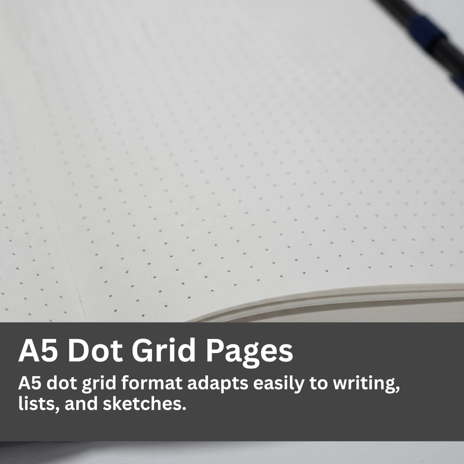 Thotical A5 Dot Grid Journal Hard Cover, Dark Gray - 192 Pages