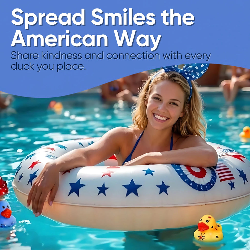 25pcs Patriotic Jeep Ducking Kit 2" Assorted Rubber Ducks Bath Toys for Decor