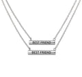Stella Valle Best Friend Necklace Adjustable Silver Plated Heart Shape Bar