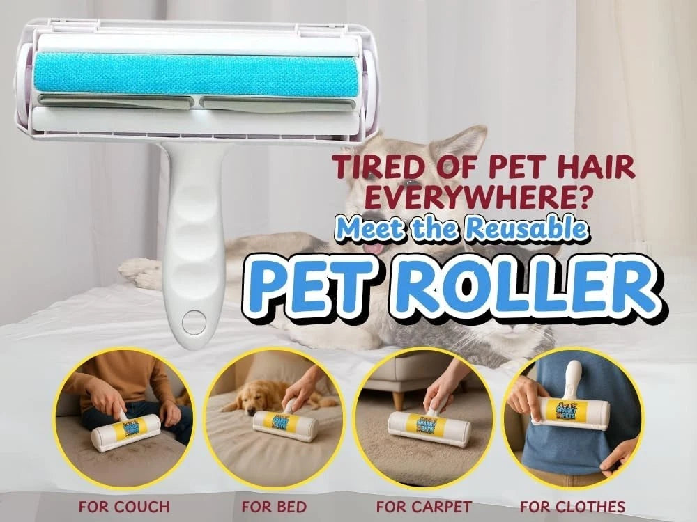 Pet Hair Remover Roller – Reusable Lint Brush for Dog & Cat Fur, Couch Carpet