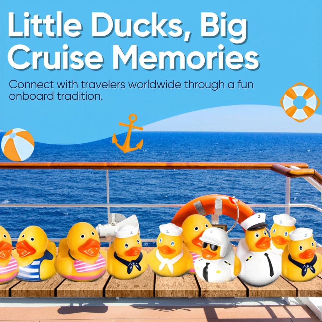 75pcs Cruise Ducking Kit 2" Assorted Rubber Ducks w/ Duck Bag Tags Bands Cards