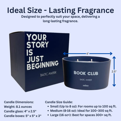 Baltic Amber Scented Candle Soy 3 Wick Navy Blue Gift Box 50Hr Burn