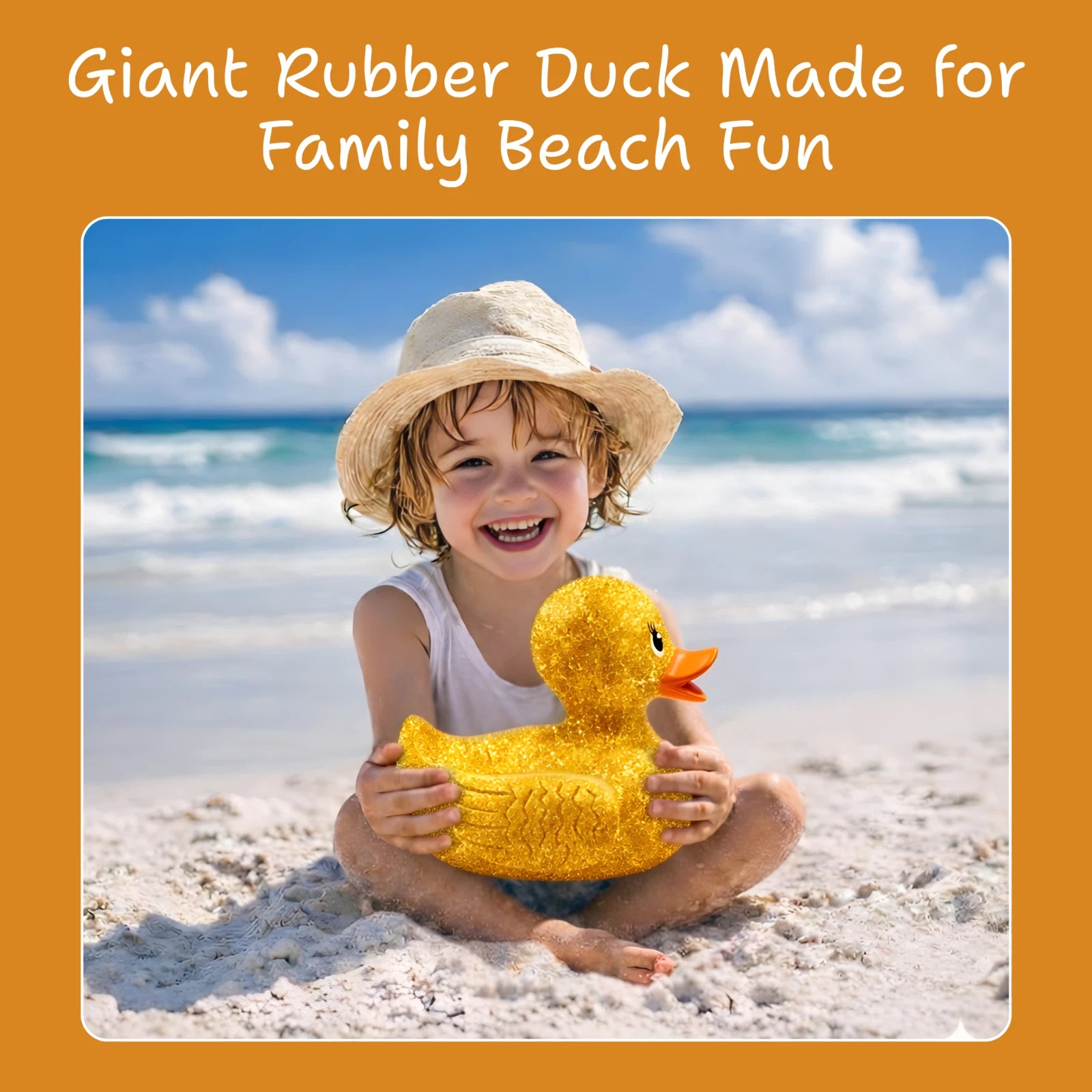 Giant Rubber Duck 10.5" Gold Jeep Ducking Bath Toys Duckies w/ Giftbox