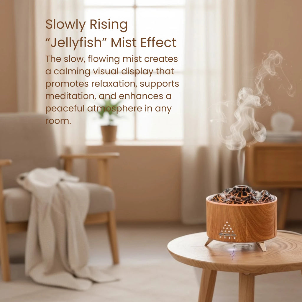Volcano Essential Oil Diffuser Cool Mist w/ Remote & Light Timer