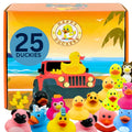 25pcs Jeep Ducking Kit 2" Assorted Bulk Rubber Ducks Bath Toys for Decor & Gifts
