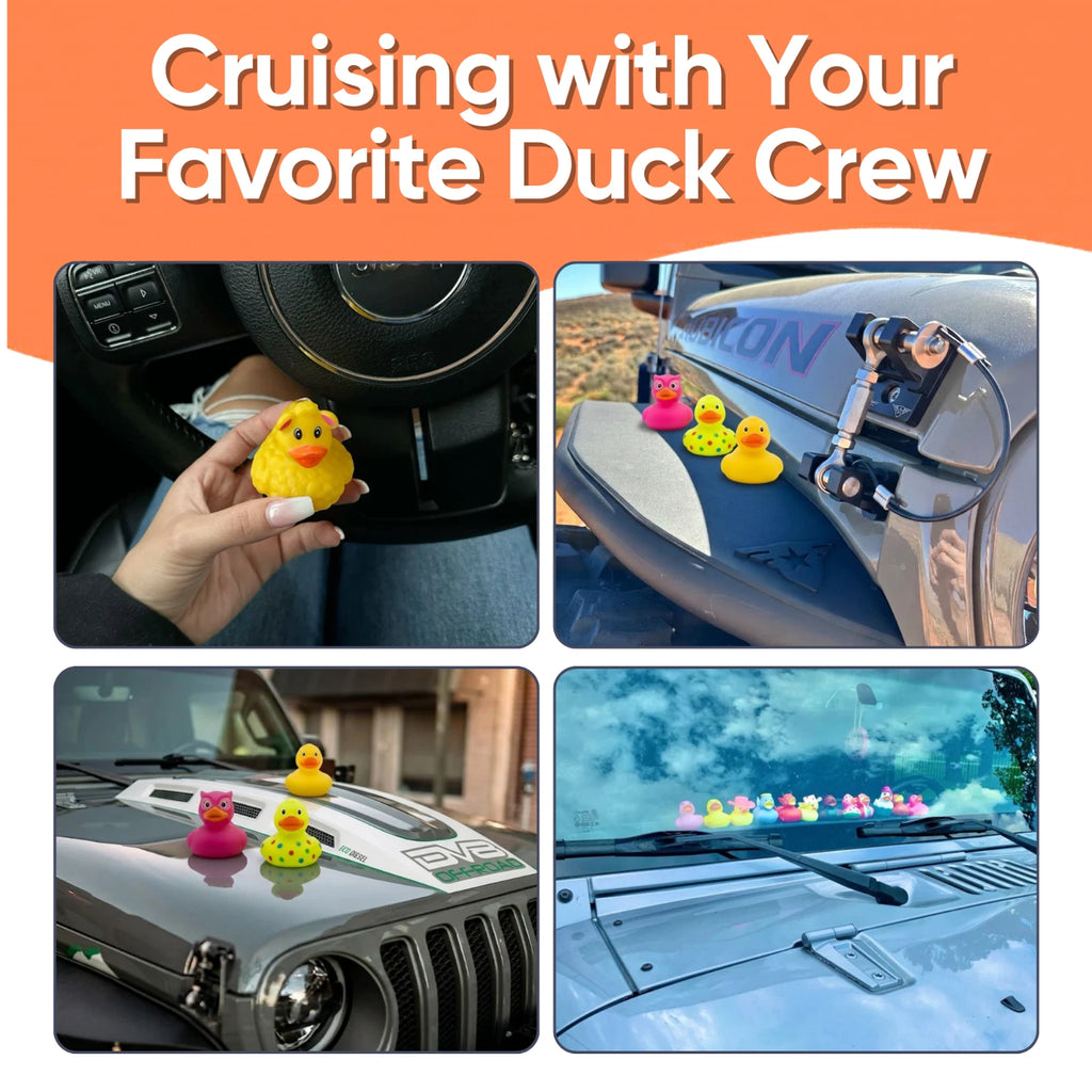 75pcs Jeep Ducking Refill Kit 2" Assorted Rubber Ducks w/ Tags & Bands for Decor