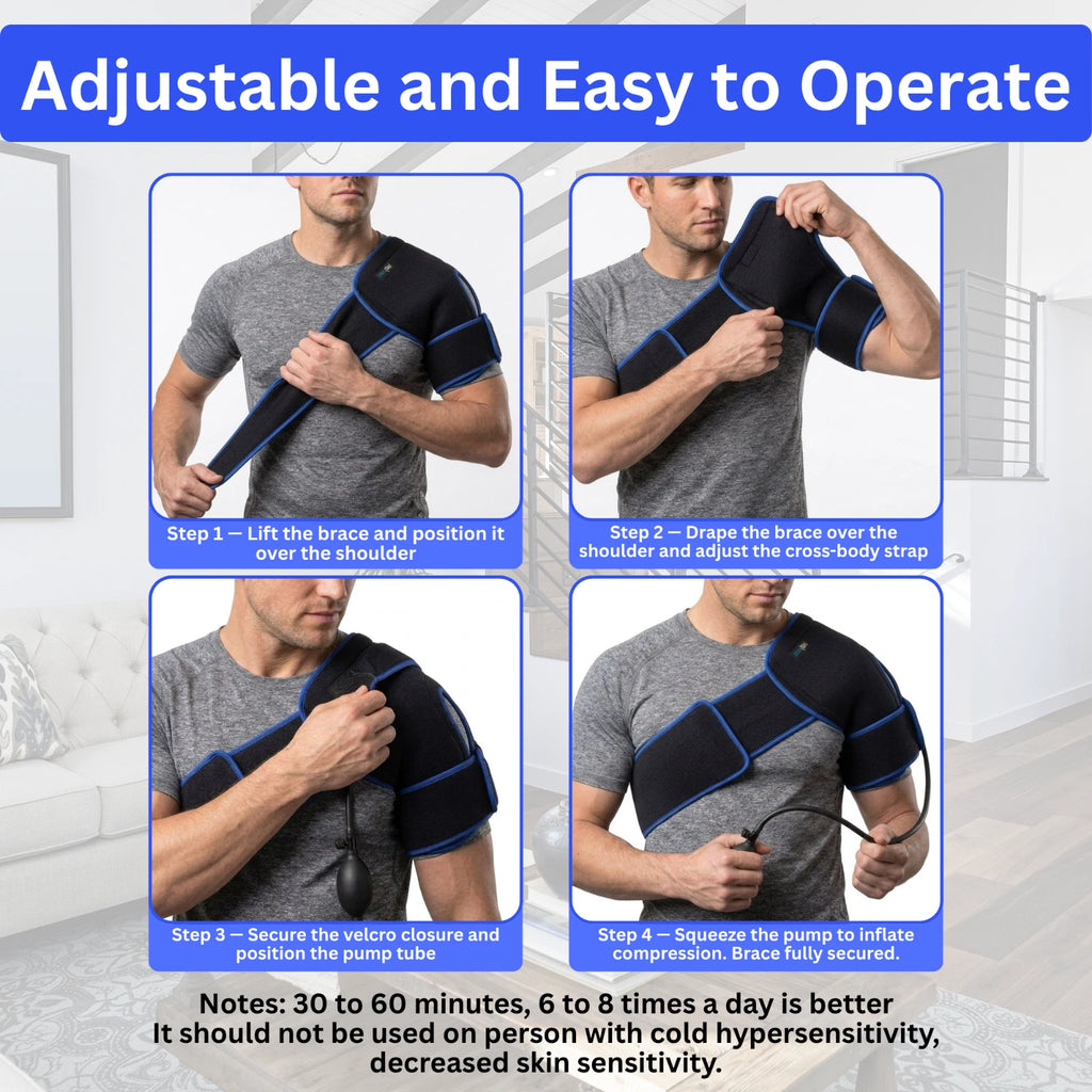 MediBrace Cold Compression Shoulder Wrap – Cryotherapy & Compression Pain Relief