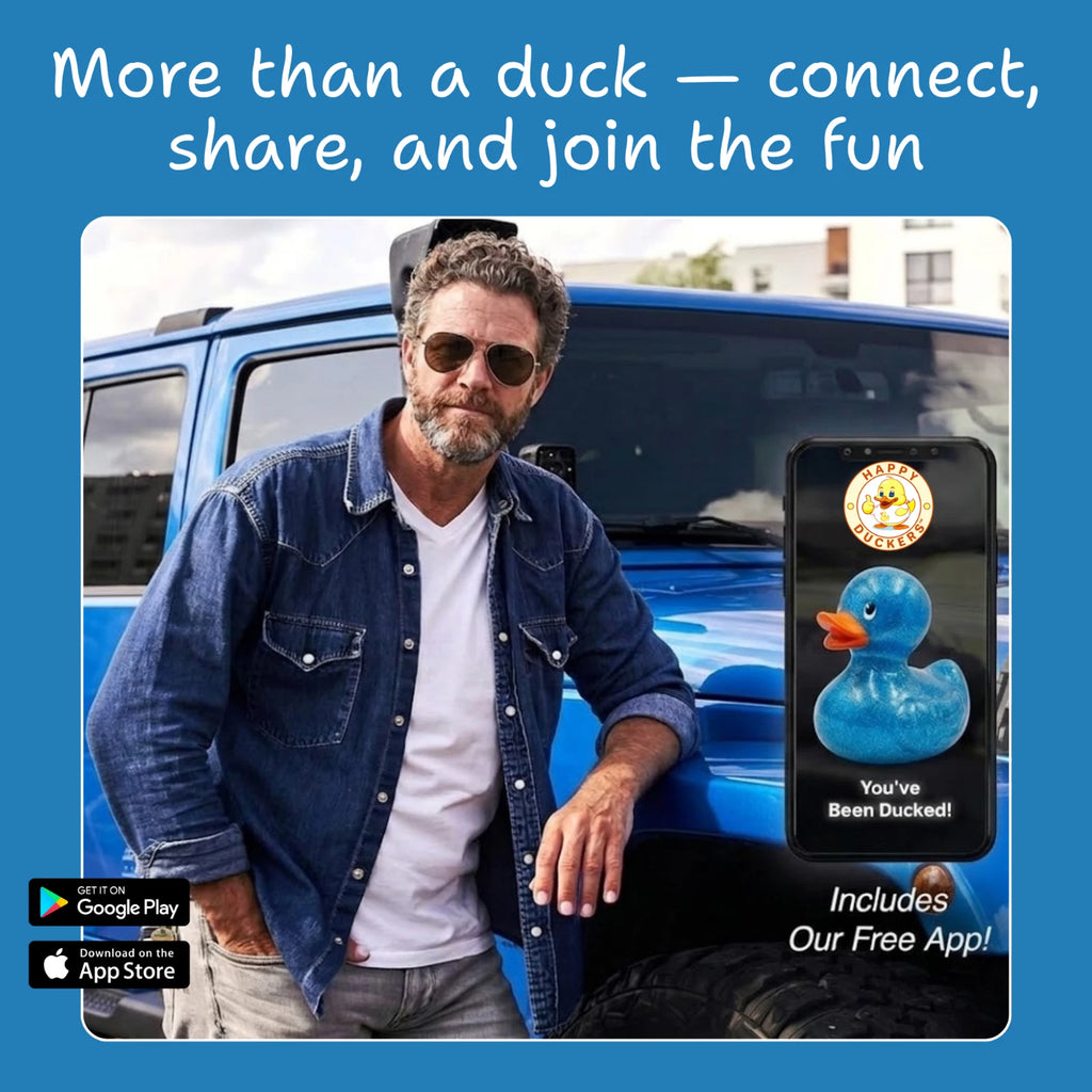 Giant Rubber Duck 10.5" Blue Jeep Ducking Bath Toys Duckies w/ Giftbox