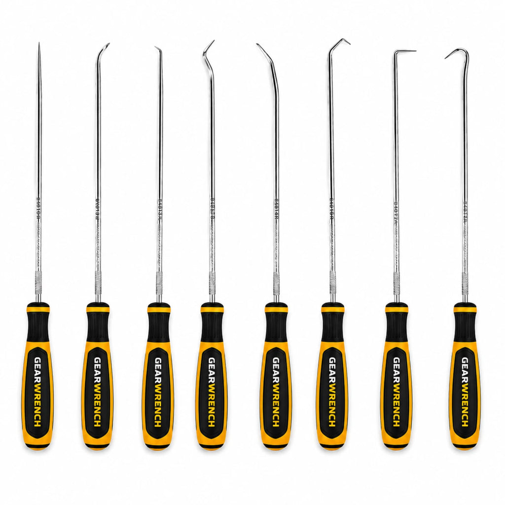 GEARWRENCH 84010H 8 Pc Long Hook & Pick Set Precision Automotive Tool Kit