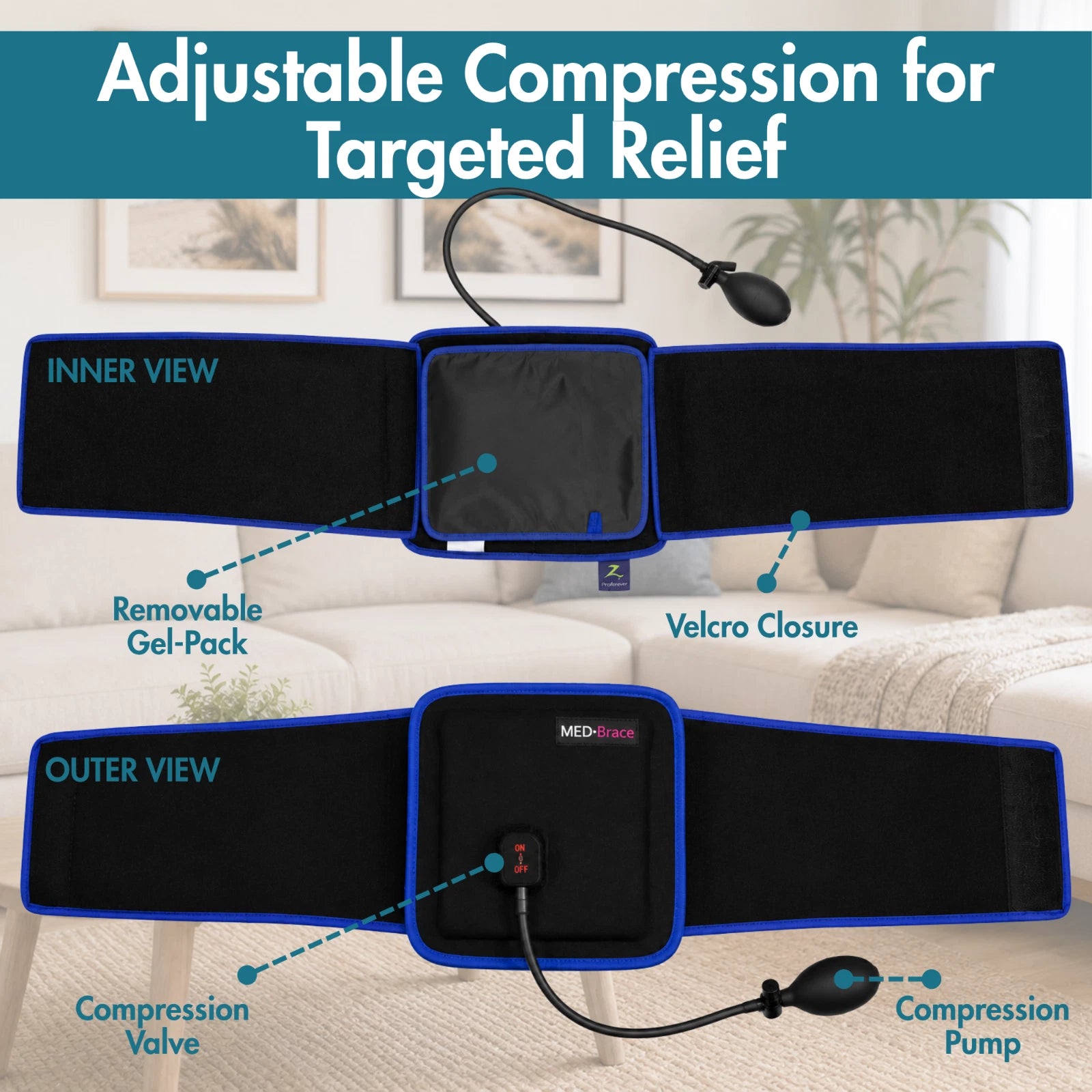 MEDiBrace Back Hip Rib Ice Gel Pack Wrap Cold Compression Therapy Cryotherapy