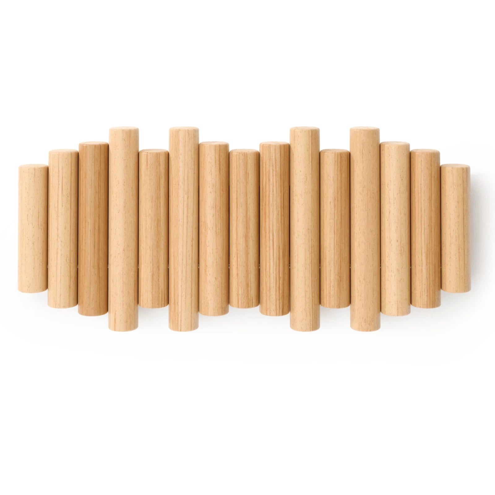 Bamboo Wall Hanging Rack Natural Wooden Pegs Hook Organizer for Hats Coat Towels