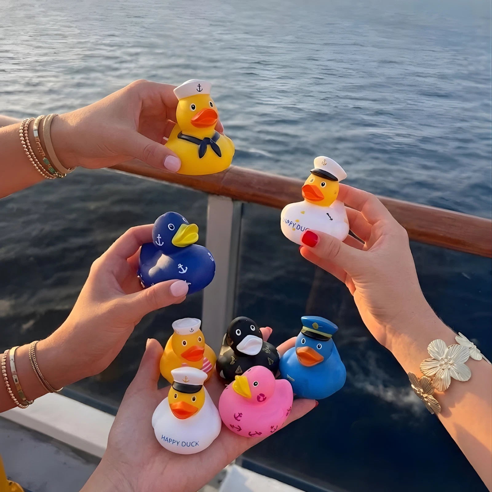 75pcs Cruise Ducking Kit 2" Assorted Rubber Ducks w/ Duck Bag Tags Bands Cards