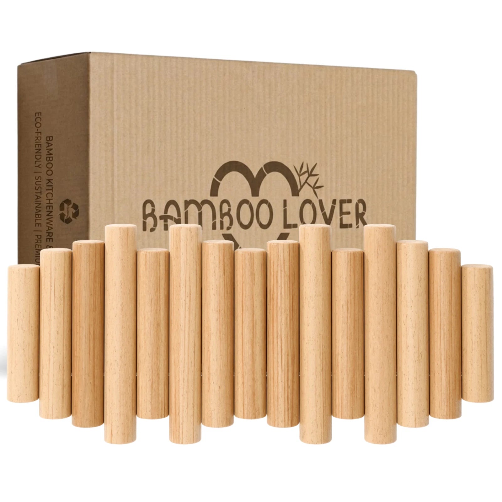 Bamboo Wall Hanging Rack Natural Wooden Pegs Hook Organizer for Hats Coat Towels