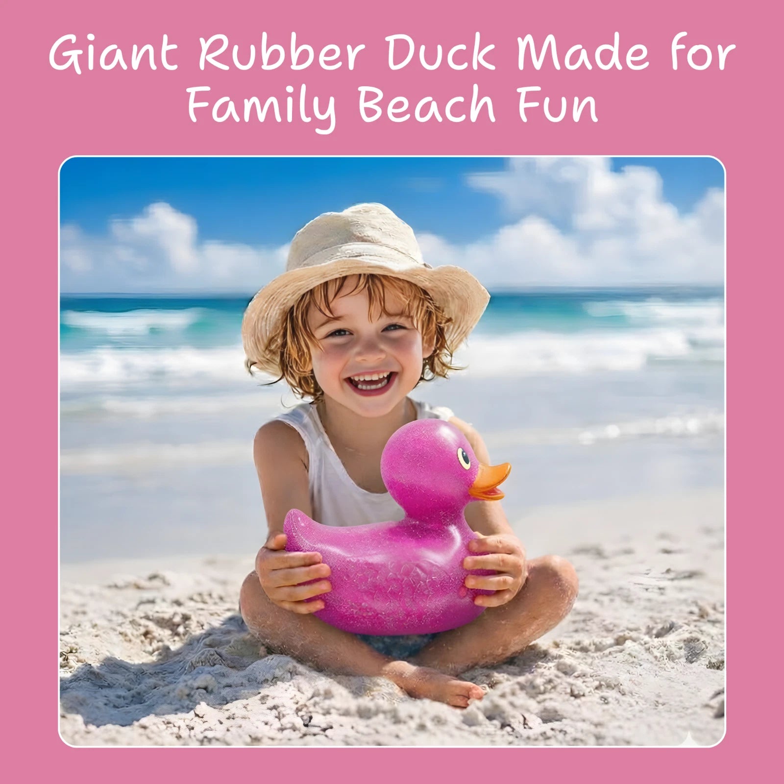 Giant Rubber Duck 10.5" Pink Jeep Ducking Bath Toys Duckies w/ Giftbox