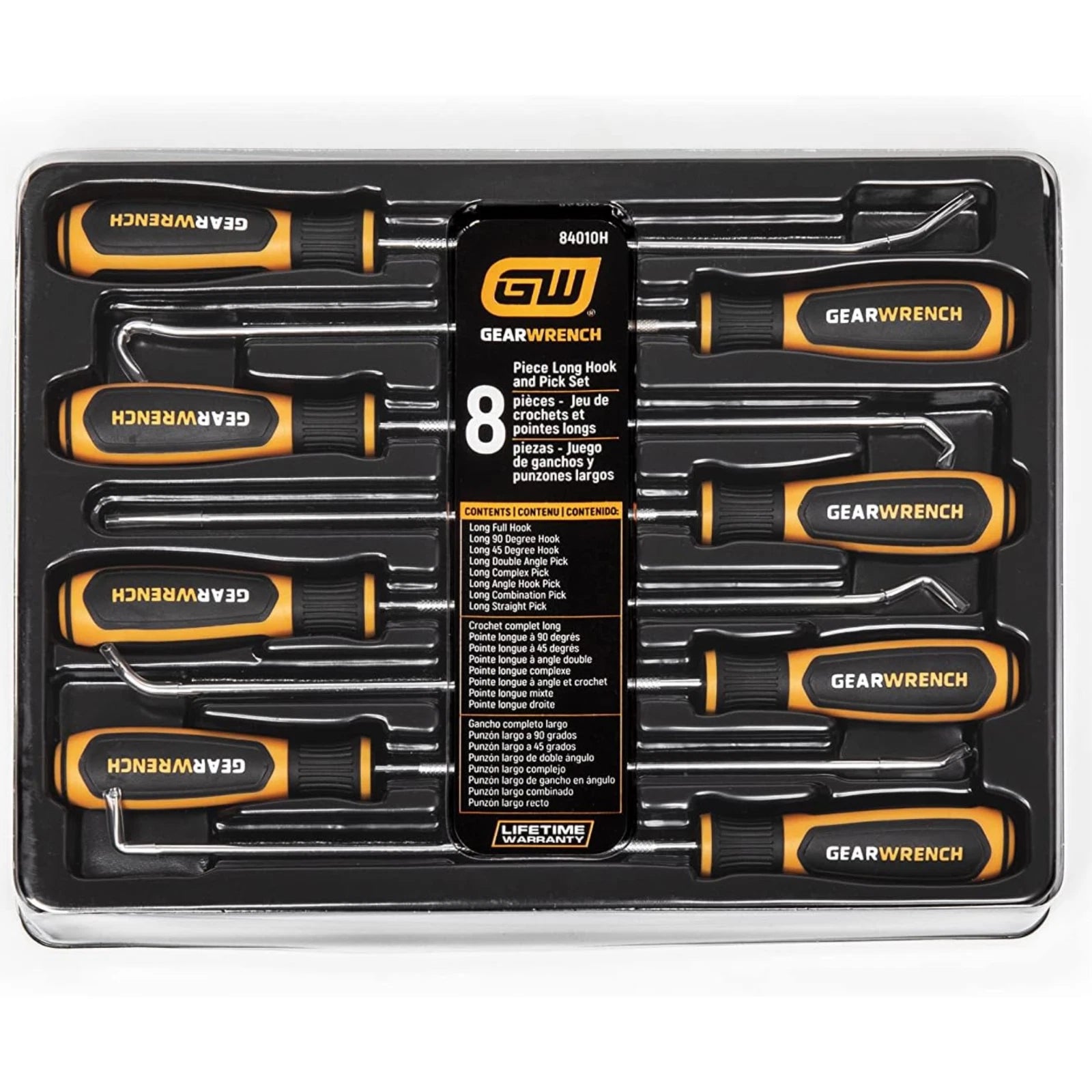 GEARWRENCH 84010H 8 Pc Long Hook & Pick Set Precision Automotive Tool Kit