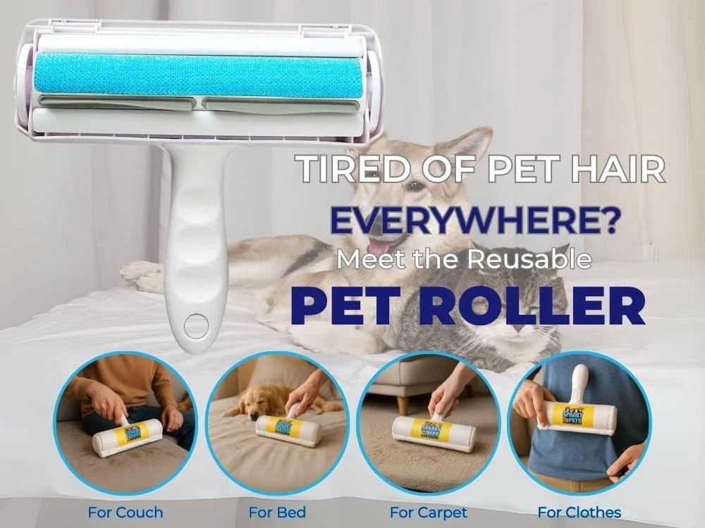 Pet Hair Remover Roller – Reusable Lint Brush for Dog & Cat Fur, Couch Carpet