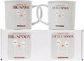 Big and Little Spoon Coffee Mug Set, 11 oz, Gray Ceramic, Couples Gift