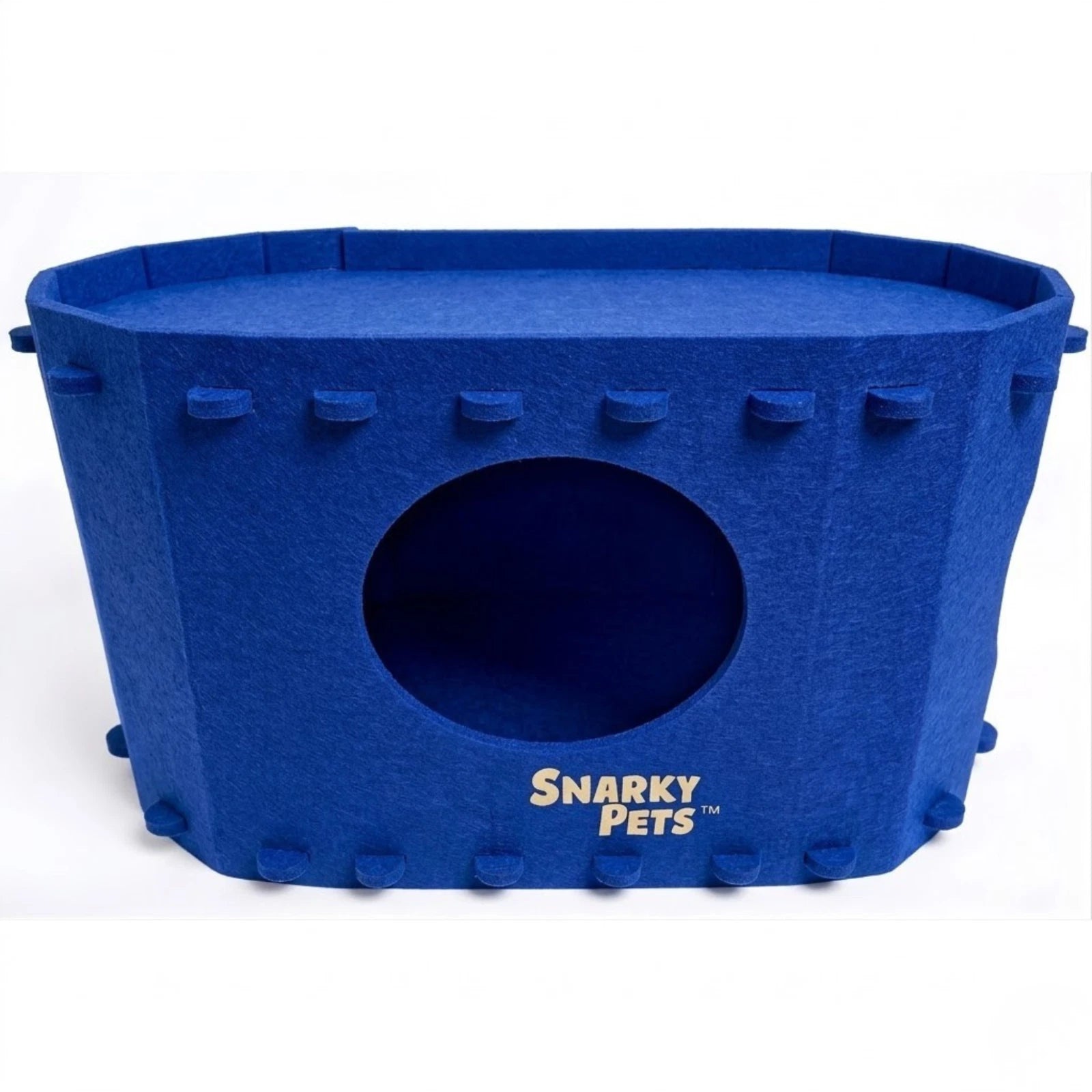 Felt Cat Cave Bed Cozy Cat Hideaway Large Cats Soft Warm Pet Bed Durable - Blue