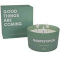 Scented Soy Candle Jasmine & Sandalwood Scent 3 Wick Light Green 50Hr Burn