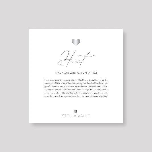 Stella Valle Heart Cuff Bracelet Adjustable Rose Gold Plated w/ Engraved Mantra