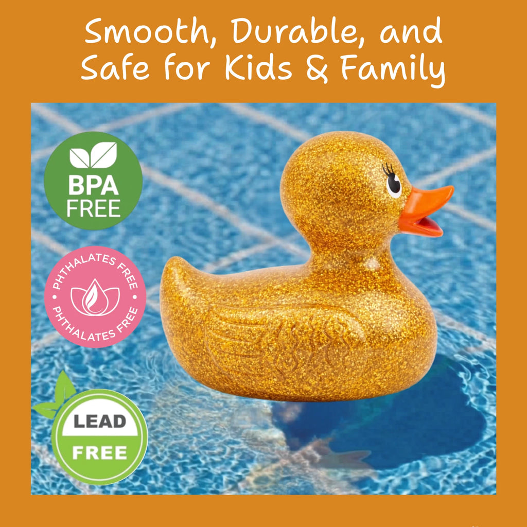 Giant Rubber Duck 10.5" Gold Jeep Ducking Bath Toys Duckies w/ Giftbox