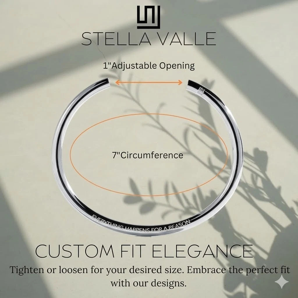 Stella Valle Woman Warrior Adjustable Silver Plated Cuff Mantra Bracelet