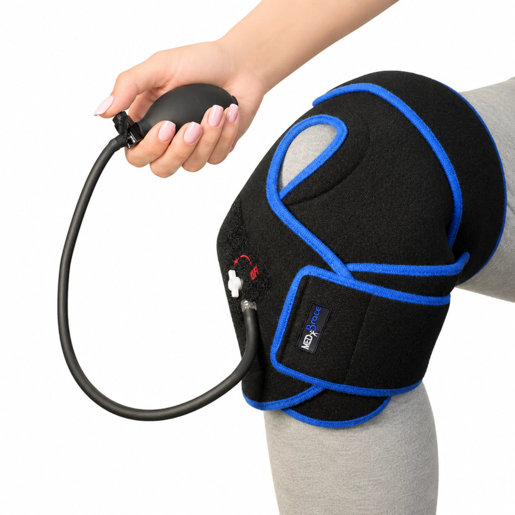 MEDBrace Knee Compression Wrap Cold Therapy Brace w/ Air Pump Adjustable Support