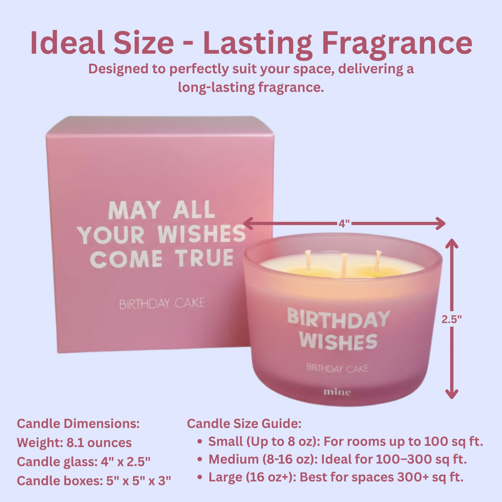 Birthday Cake Scented Soy Candle 3 Wick with Pink Gift Box