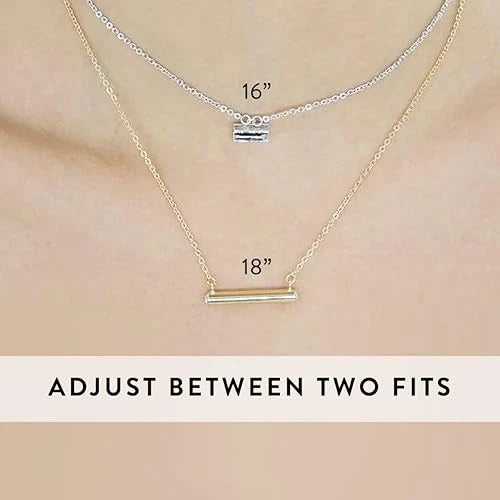 Stella Valle Open Heart & Bar Necklace—Mini (Silver)