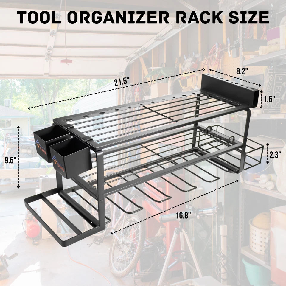 10-in-1 Power Tool Organizer Wall Mount Garage Storage Rack Drill Holder Shelf