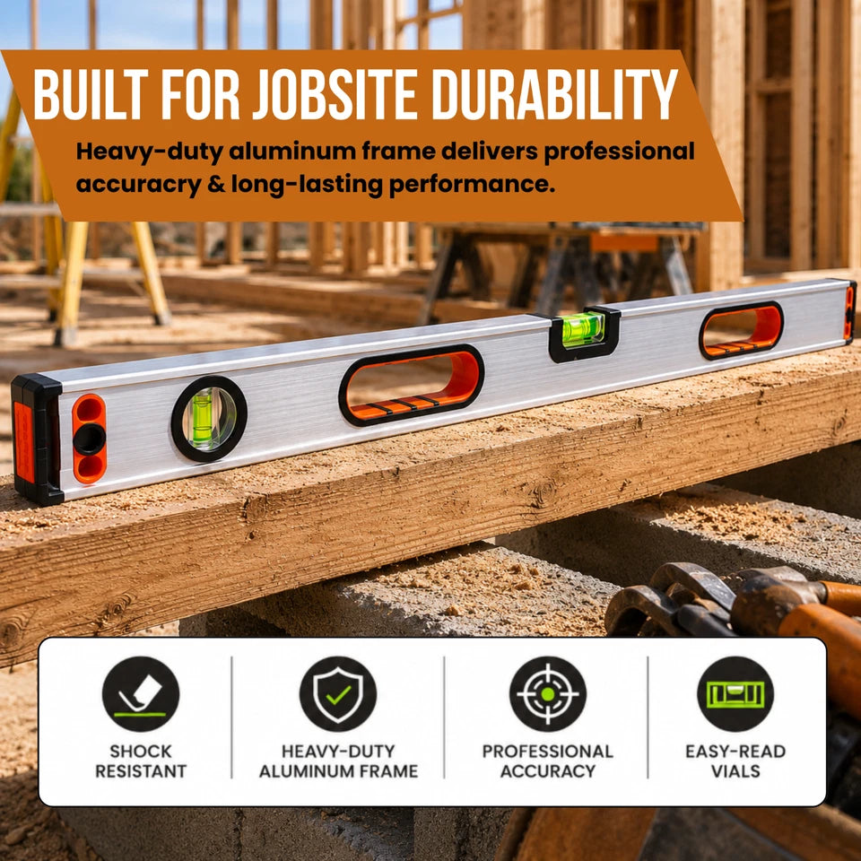 Swanson 48" iBox Level Heavy Duty Aluminum Frame Professional Construction Level