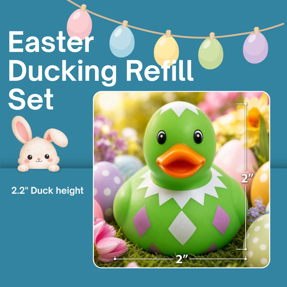 25pcs Easter Rubber Ducks 2" Assorted Duckies Party Favors Bath Pool Jeep Decor
