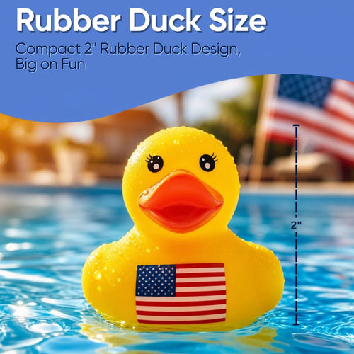 25pcs Patriotic Jeep Ducking Kit 2" Assorted Rubber Ducks Bath Toys for Decor