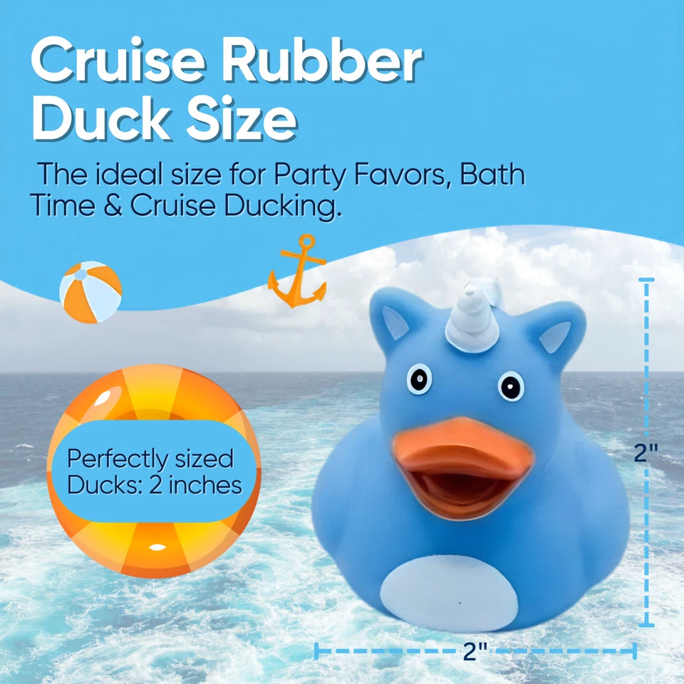 75pcs Cruise Ducking Kit 2" Assorted Rubber Ducks w/ Duck Bag Tags Bands Cards