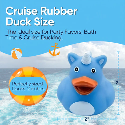 75pcs Cruise Ducking Kit 2" Assorted Rubber Ducks w/ Duck Bag Tags Bands Cards