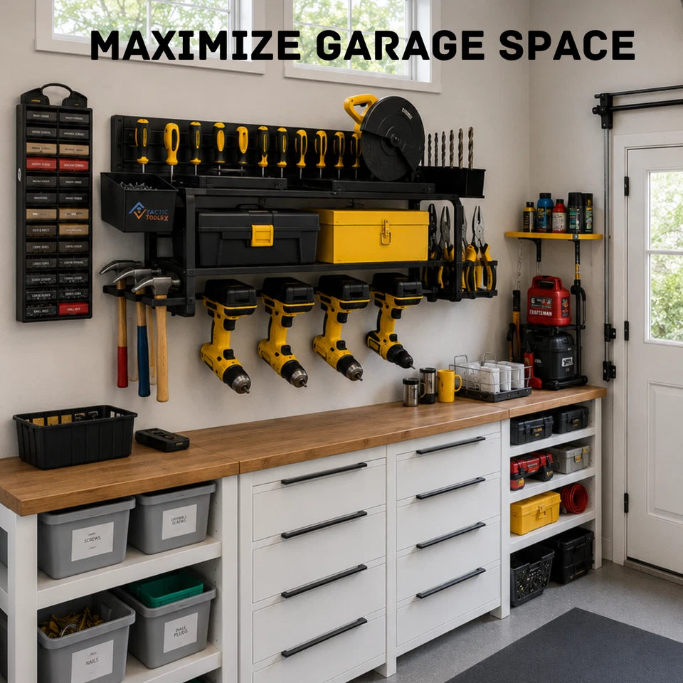 10-in-1 Power Tool Organizer Wall Mount Garage Storage Rack Drill Holder Shelf