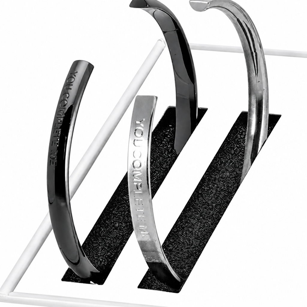 Stella Valle Cuff Bracelet Gift Set - His & Hers (Black & Silver)